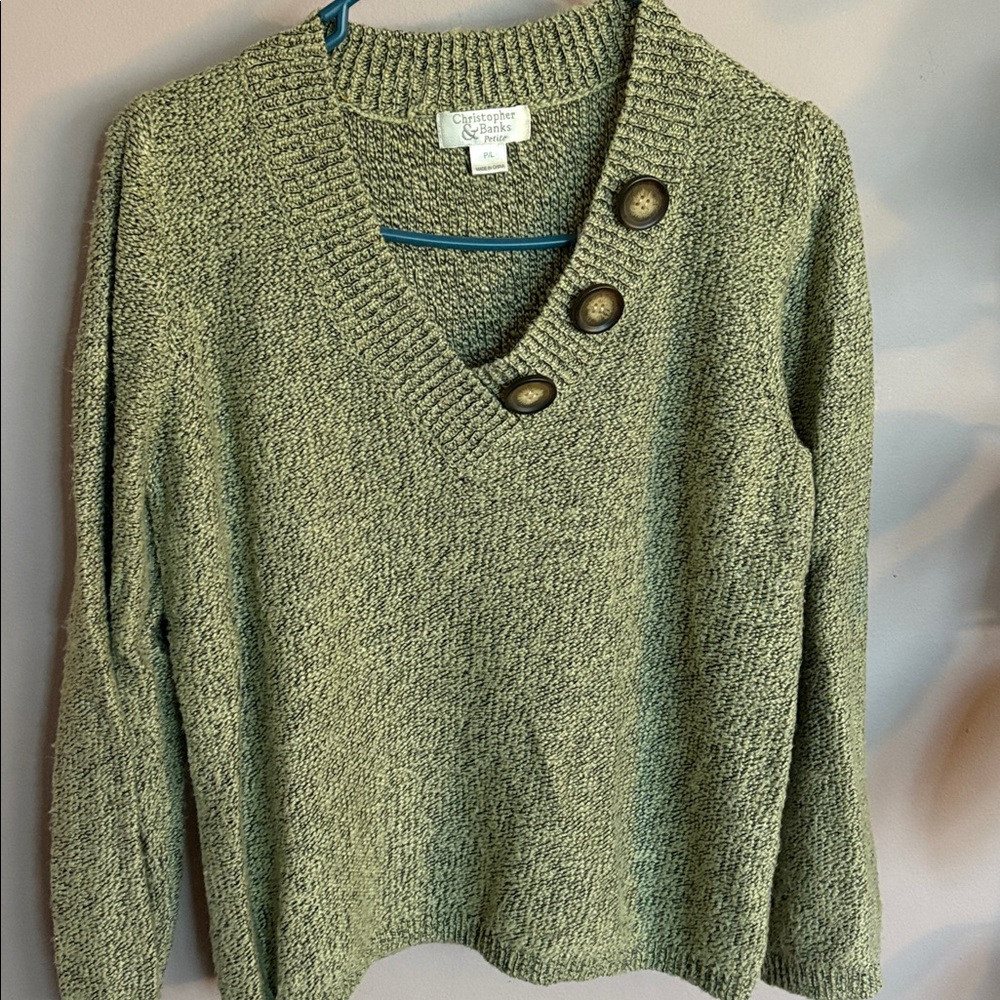 Christopher & Banks Olive Knit Sweater